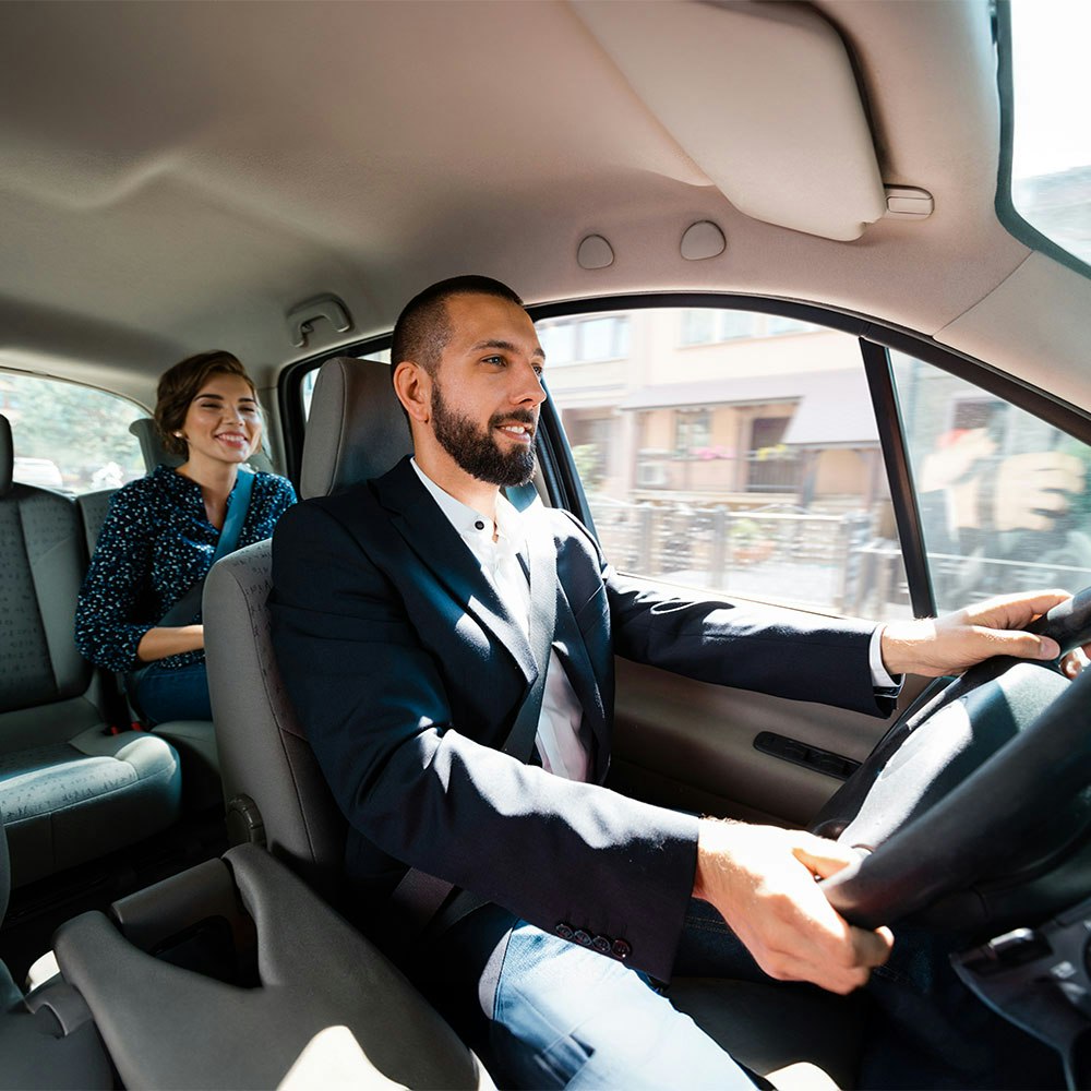 Uber driver and rider