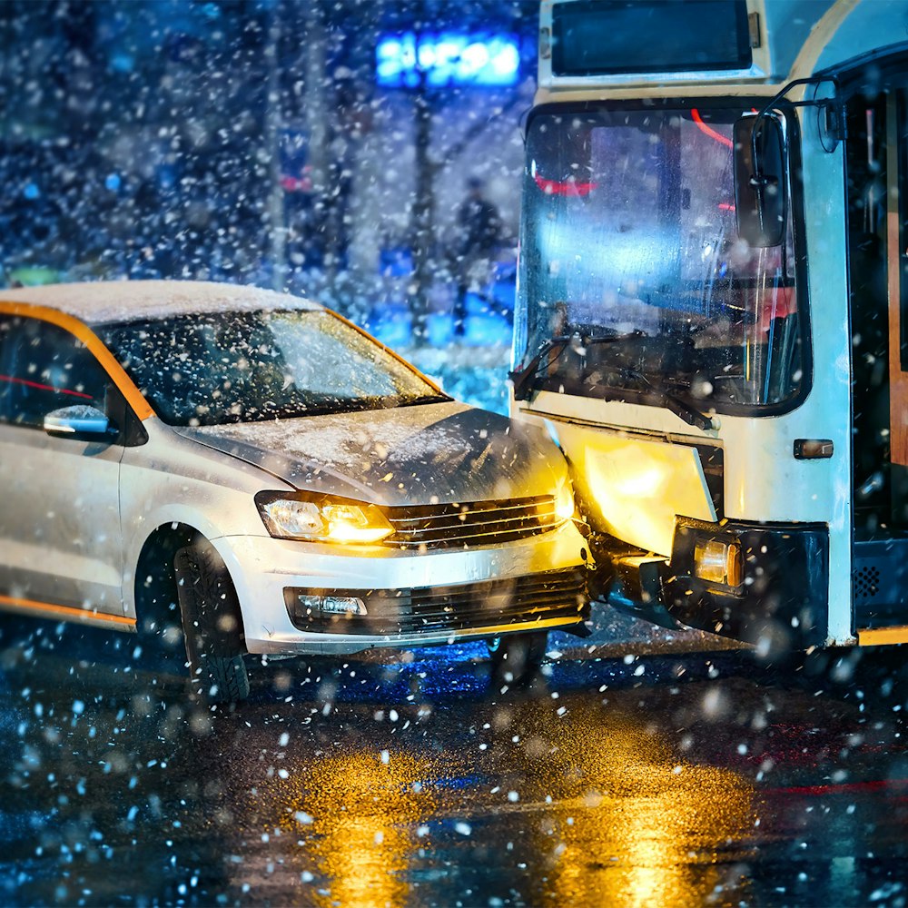 Bus accident with a car