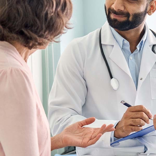 Patient speaking with doctor