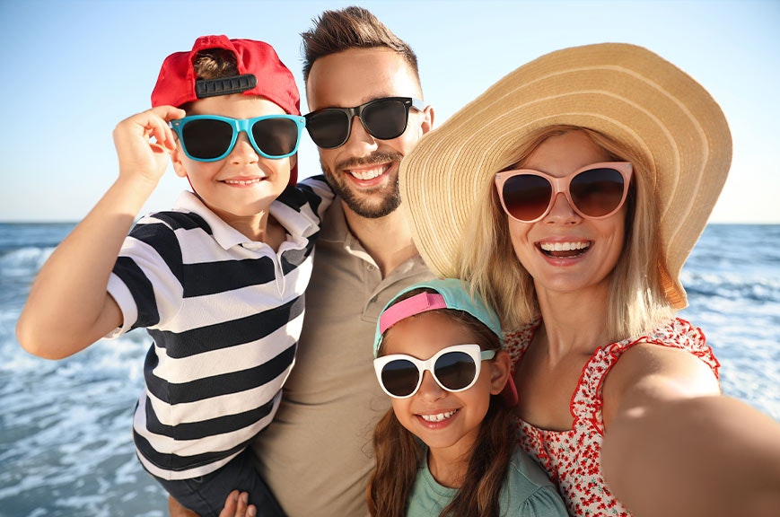 family at the beach