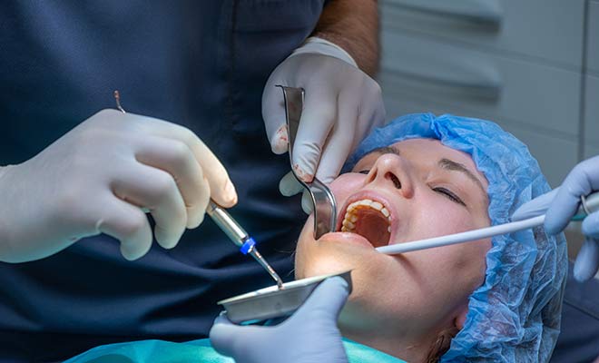 patient receiving bone grafting treatment