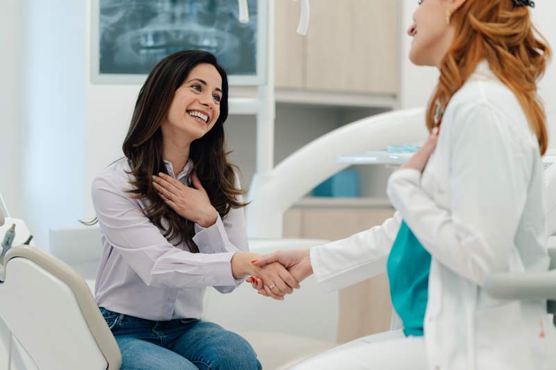 Patient thanking staff