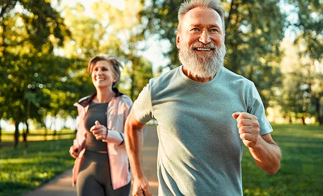 senior man jogging