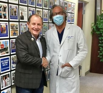 Dr. Cribbins and patient