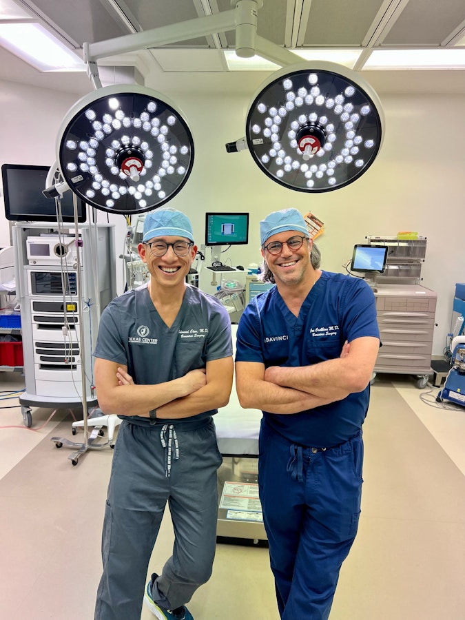 Dr. Chen and Dr. Cribbins in the surgical center