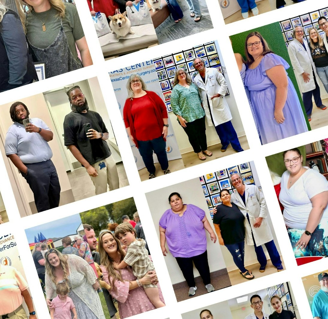 Before and after images of real bariatric surgery patients