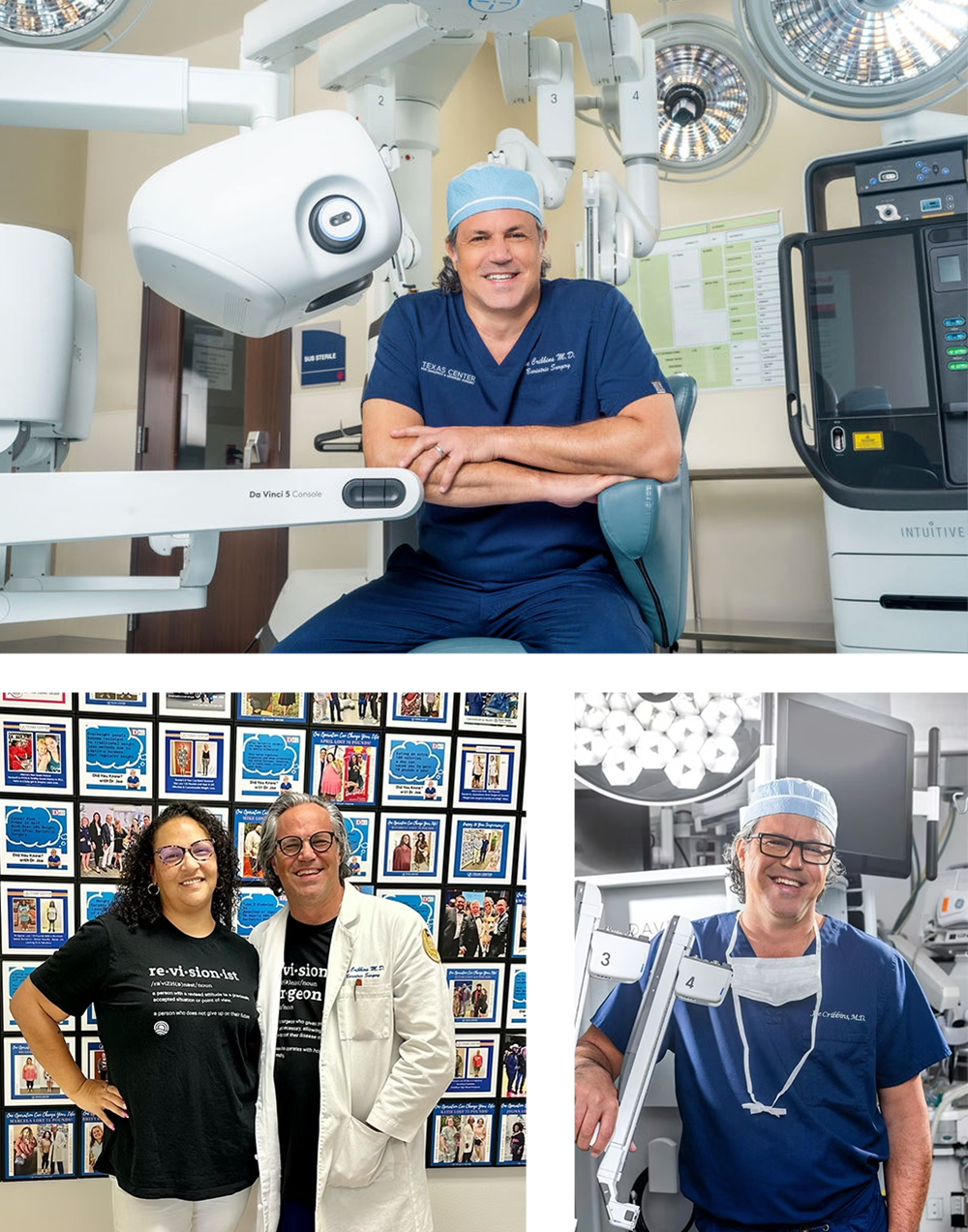 Dr. Cribbins with technology and patient