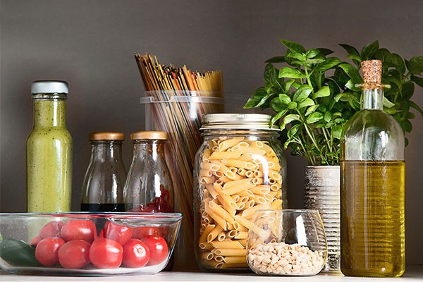 Pantry with healthy ingredients