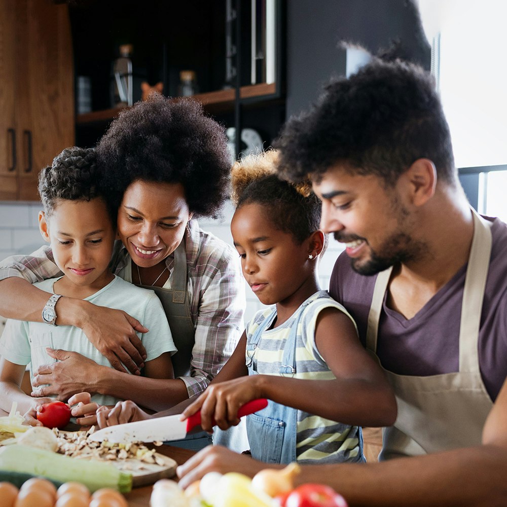 Family eating a meal