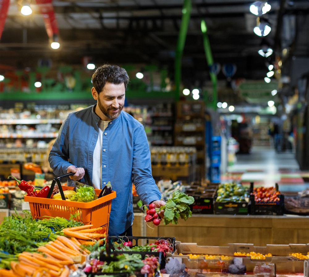 Man shopping for groceries
