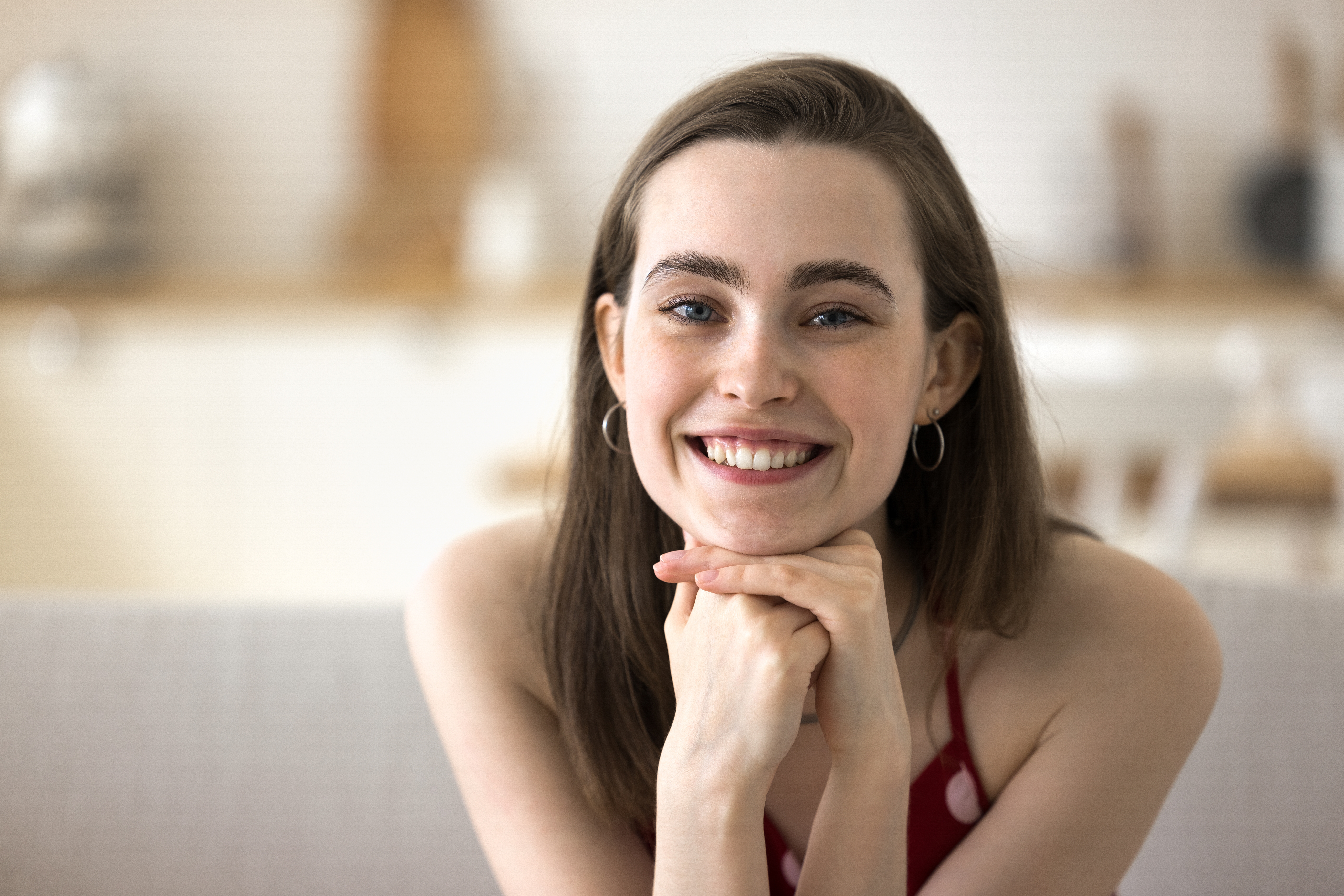 Girl with a slightly crooked smile