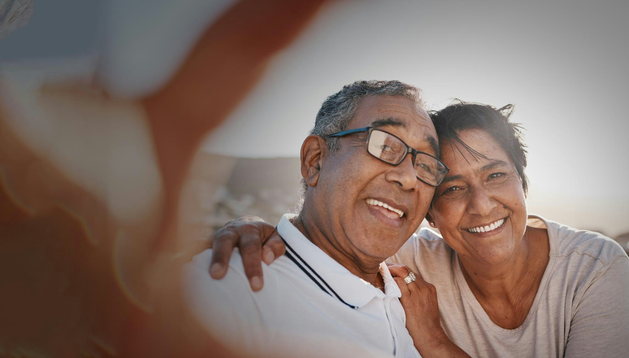 Older smiling couple