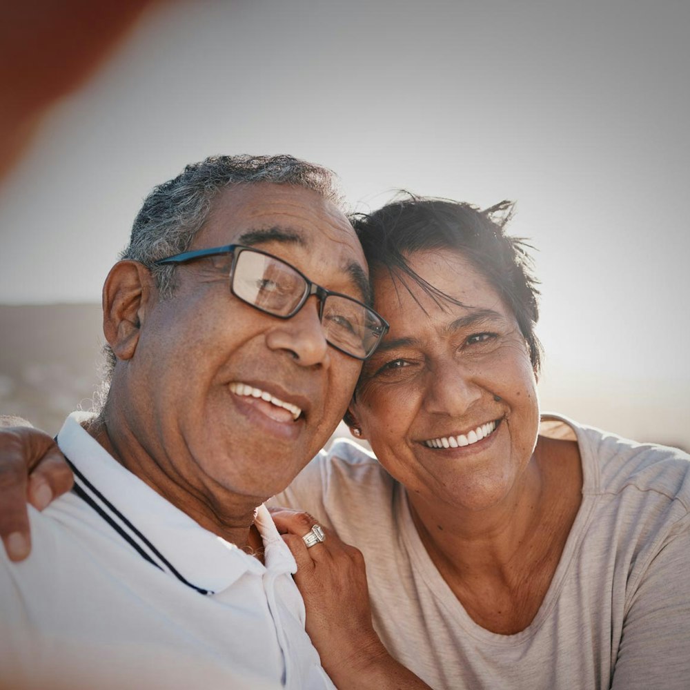 Older smiling couple