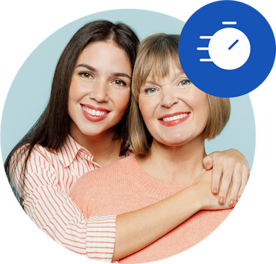 mother and adult daughter