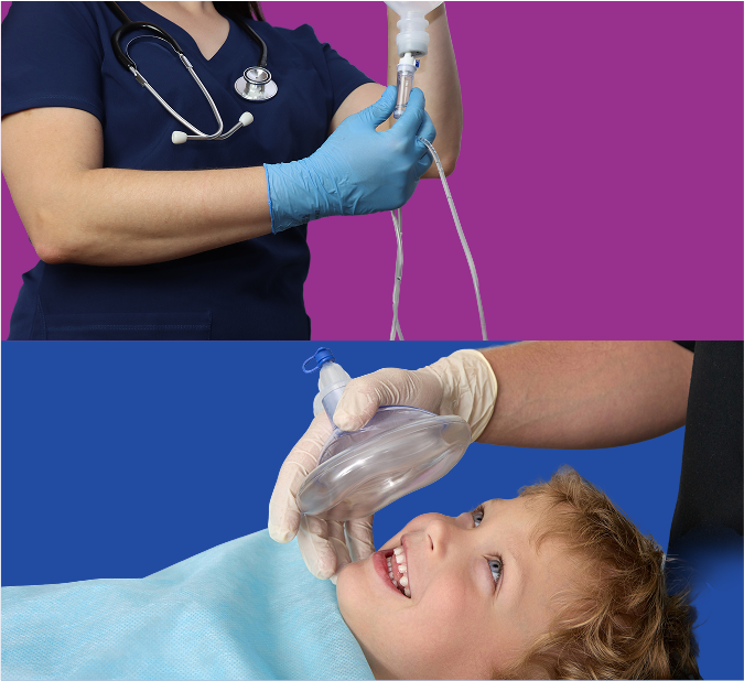 collage showing dental sedation