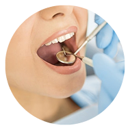 dentist checking woman