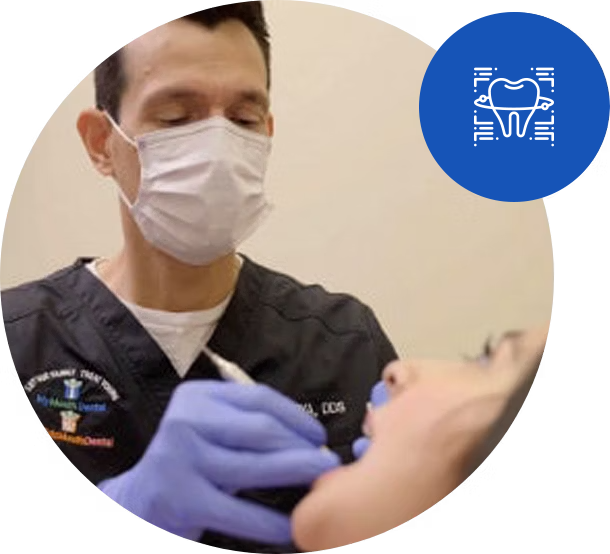 Dr. Montoya working on a patient