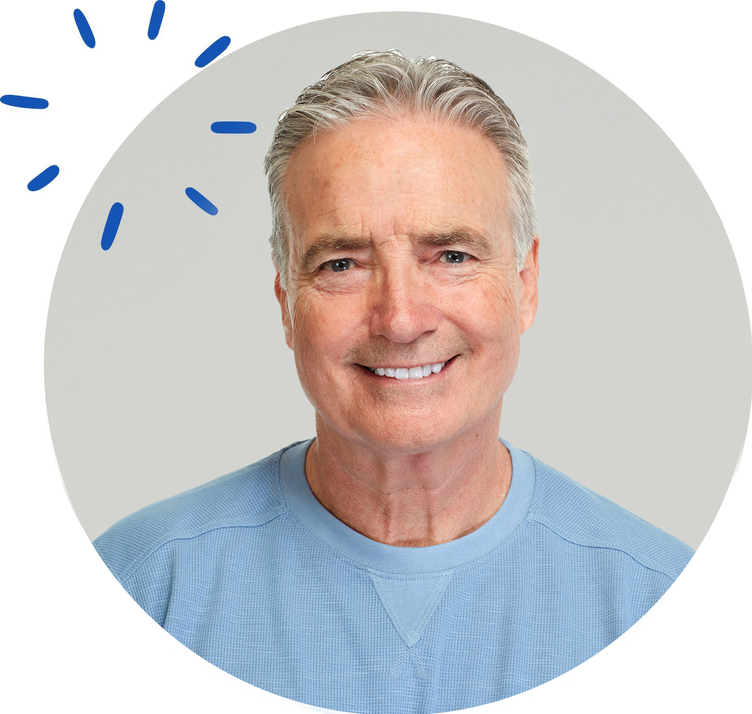 Smiling man with dental implants