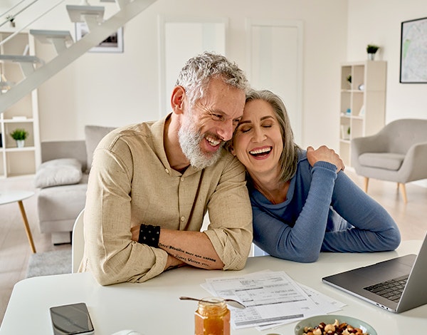 Smiling mature couple