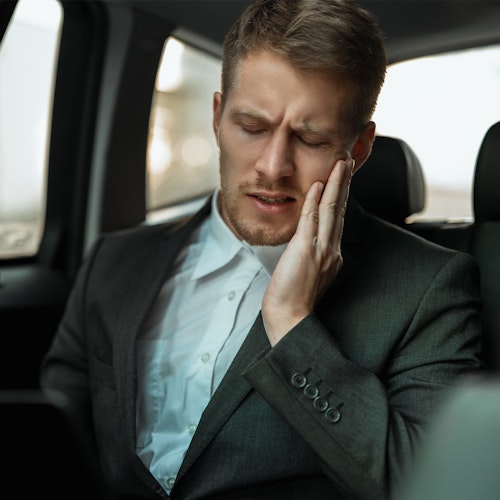 man with tooth pain