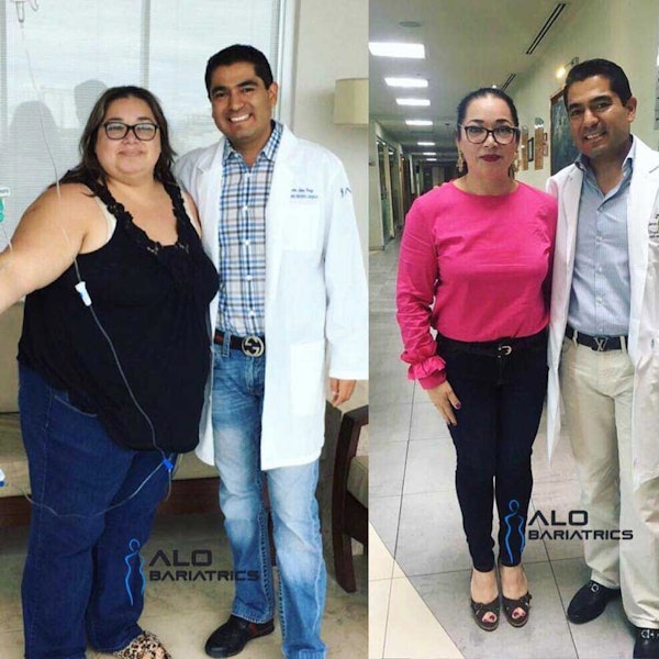 Doctor and patient before and after transformation
