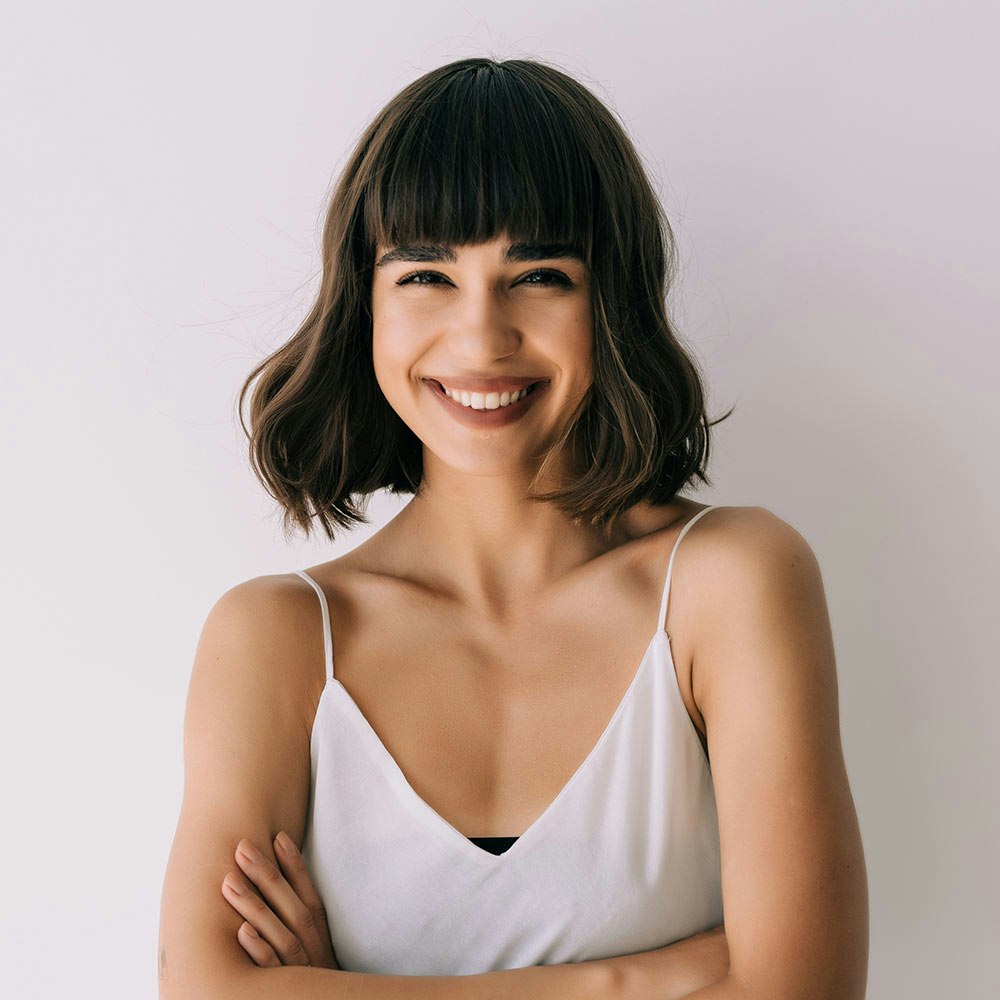 Woman with a full and healthy smile