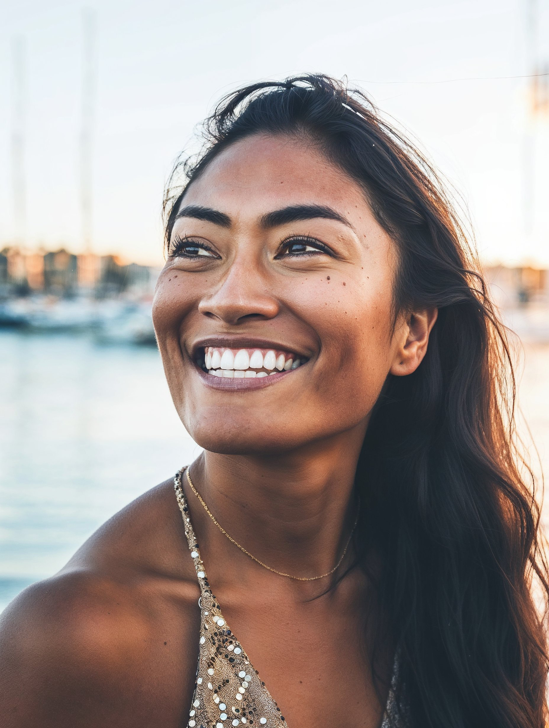 Young hispanic woman smiling