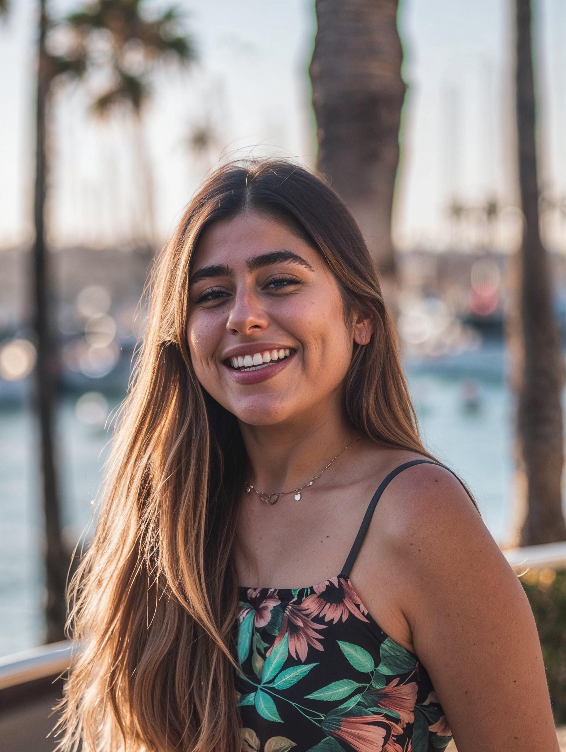 Woman with a beautiful smile after cosmetic dentistry