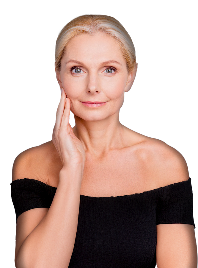 mature woman with smooth skin