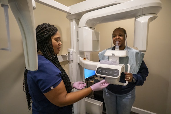 Patient getting a CT scan at FCI Dental Care
