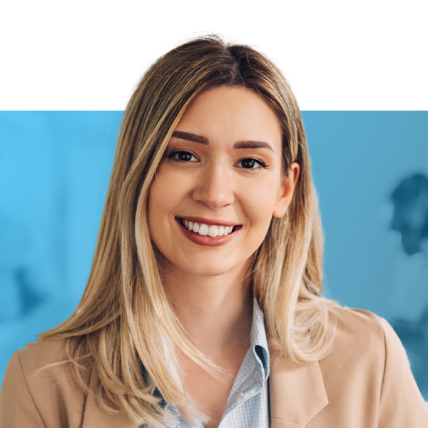 Smiling woman after veneers