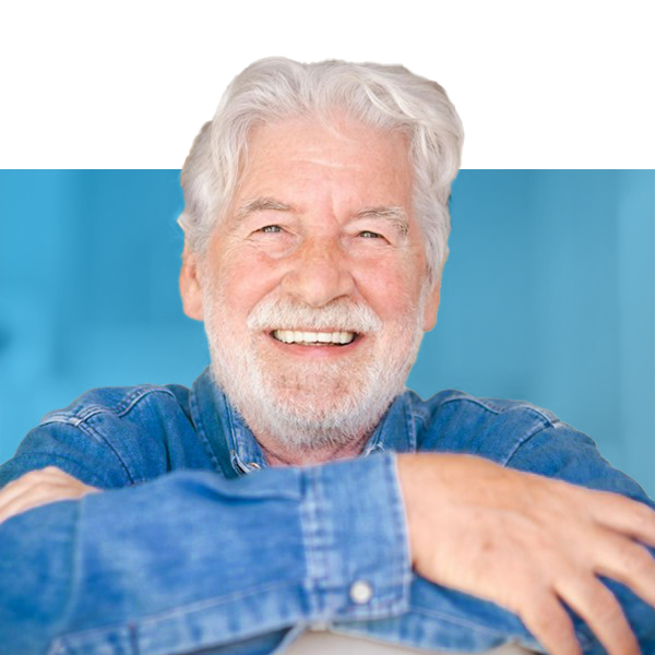 Smiling older man with dental implants