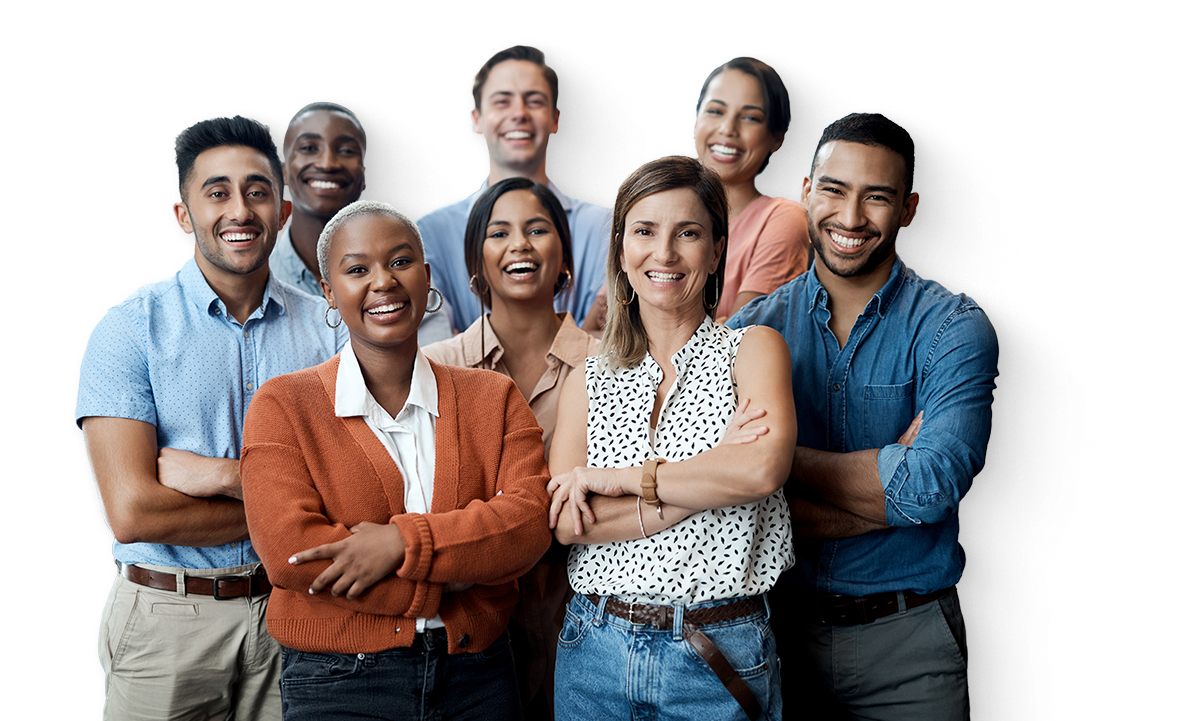 Happy group of people with healthy smiles