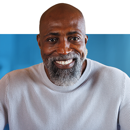 Middle-aged man smiling