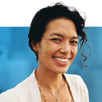 Woman's profile while smiling