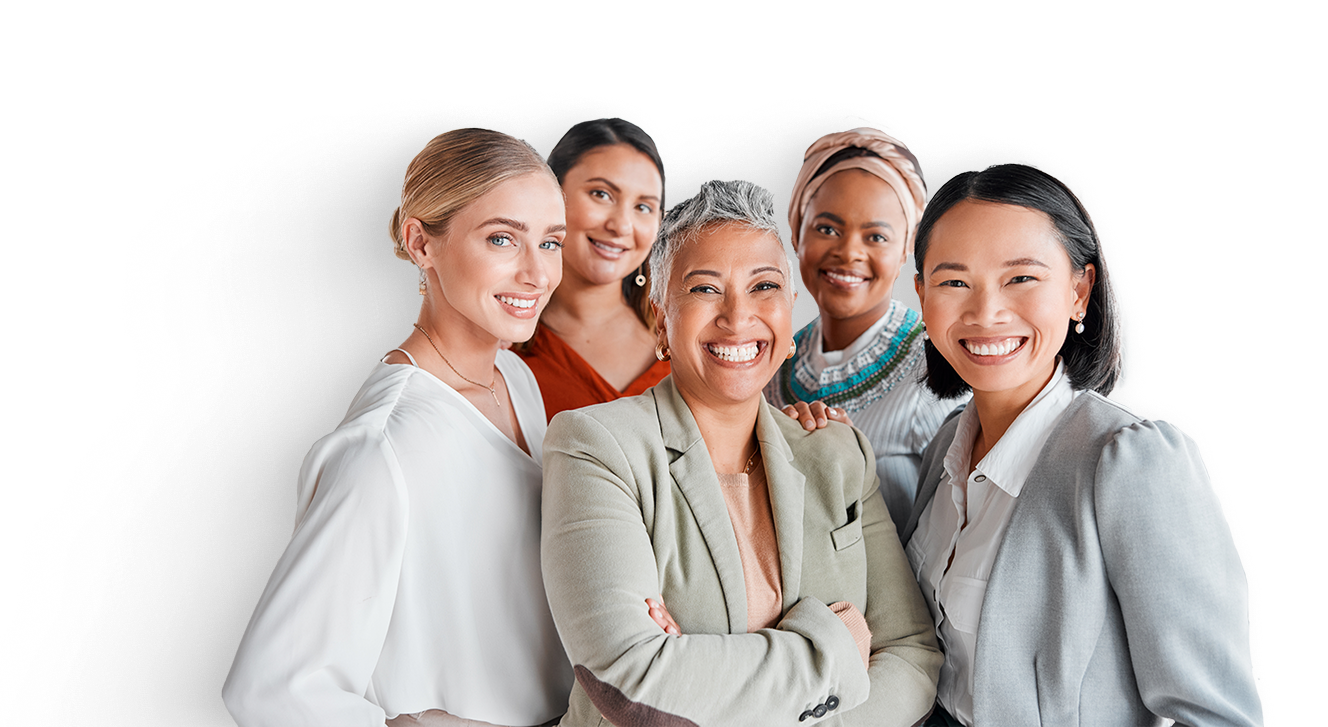 Happy group of people with healthy smiles