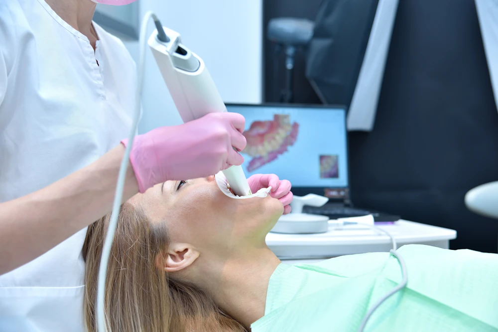 woman having her teeth done