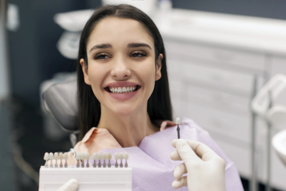 woman getting her veneers