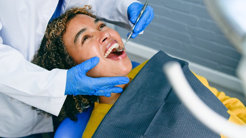 patient in dental exam