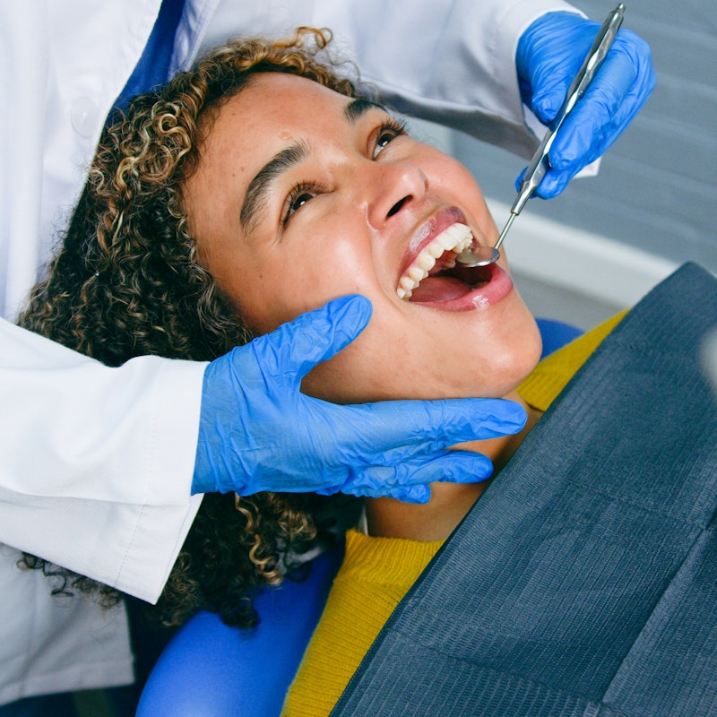 patient in dental exam