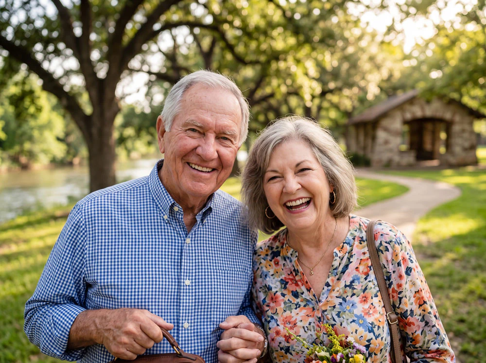 smiling senior couple
