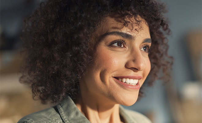 Close-up of a woman smiling
