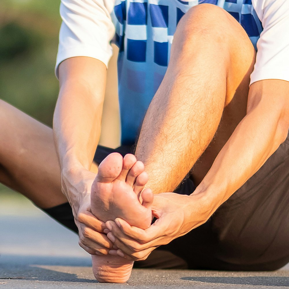 Person with foot pain