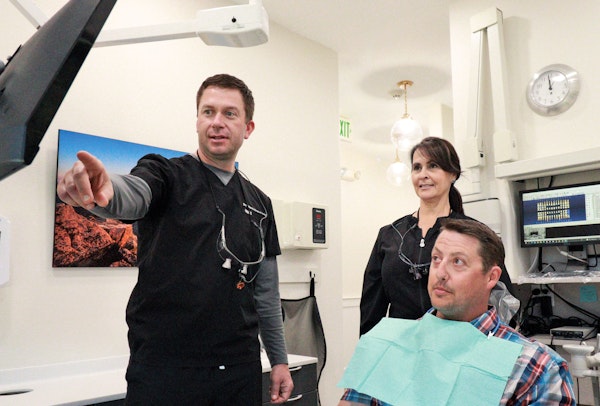 Dr. Krendl with a patient