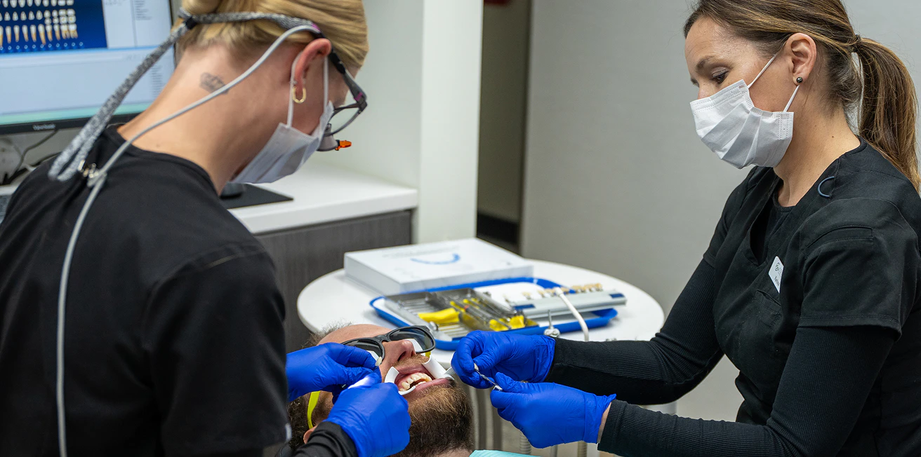 dental professionals at work