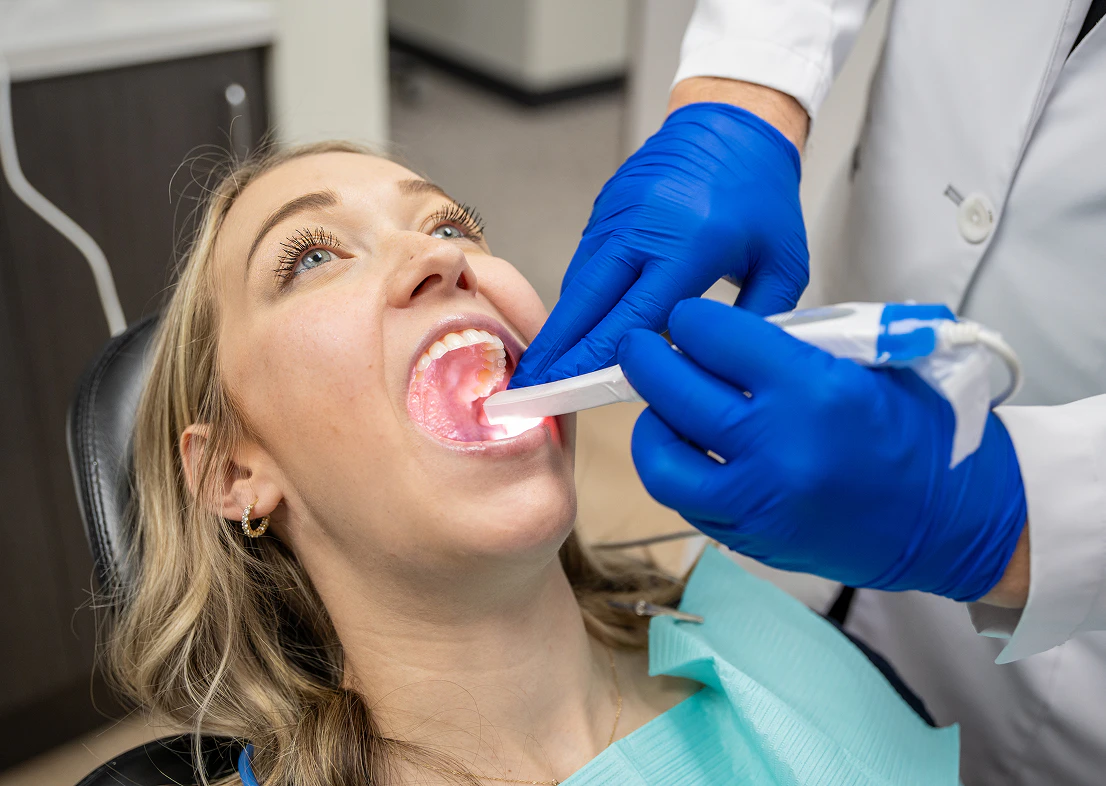 woman receiving dental treatment