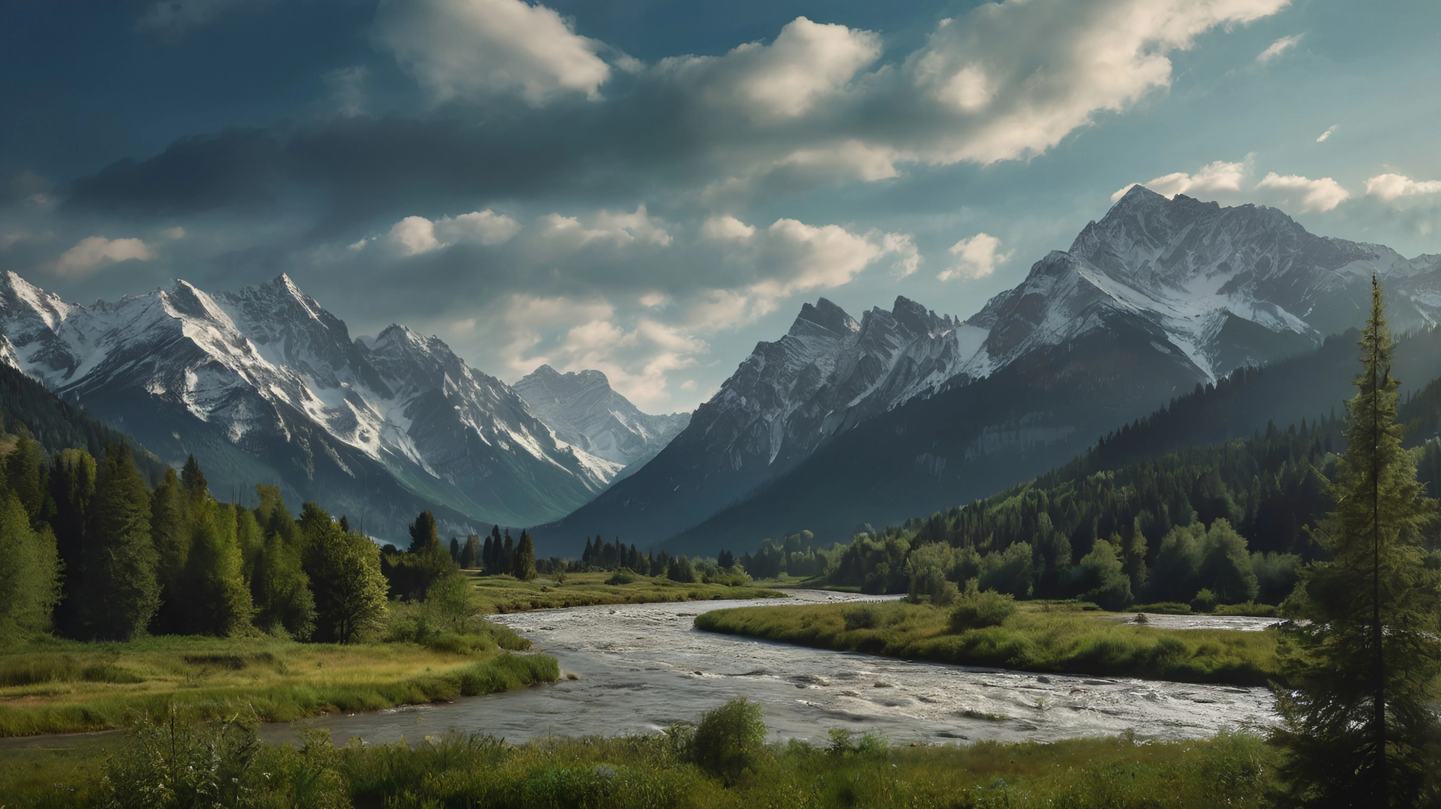 peaceful mountain valley