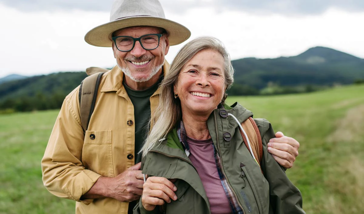 couple taking a hike