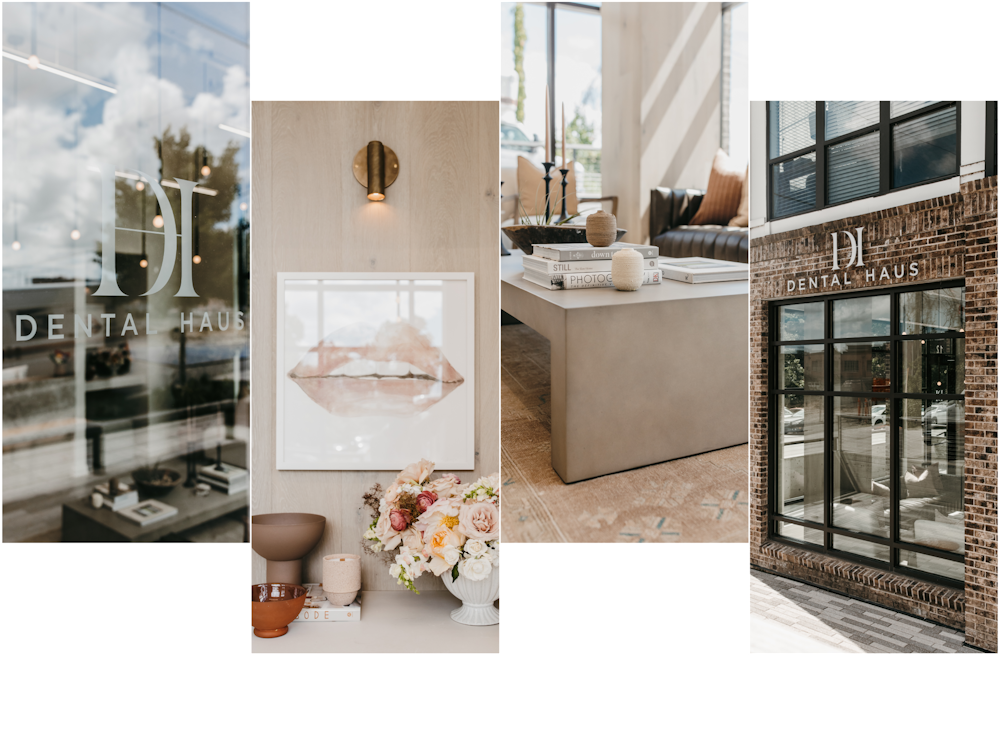 collage of the office exterior with text that says Every Detail Imagined