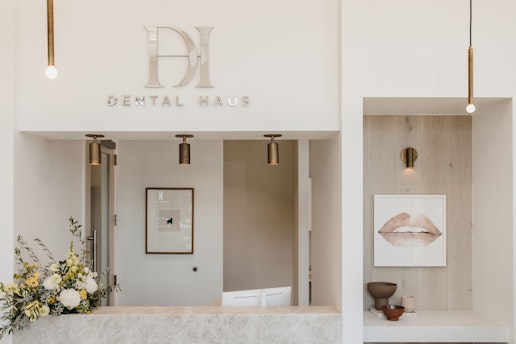 modernly decorated front desk